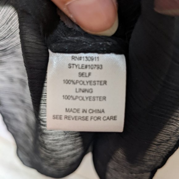 Beautiful Daniel Rainn Sheer Black Boho Blouse with Bishop Sleeves - Picture 7 of 7